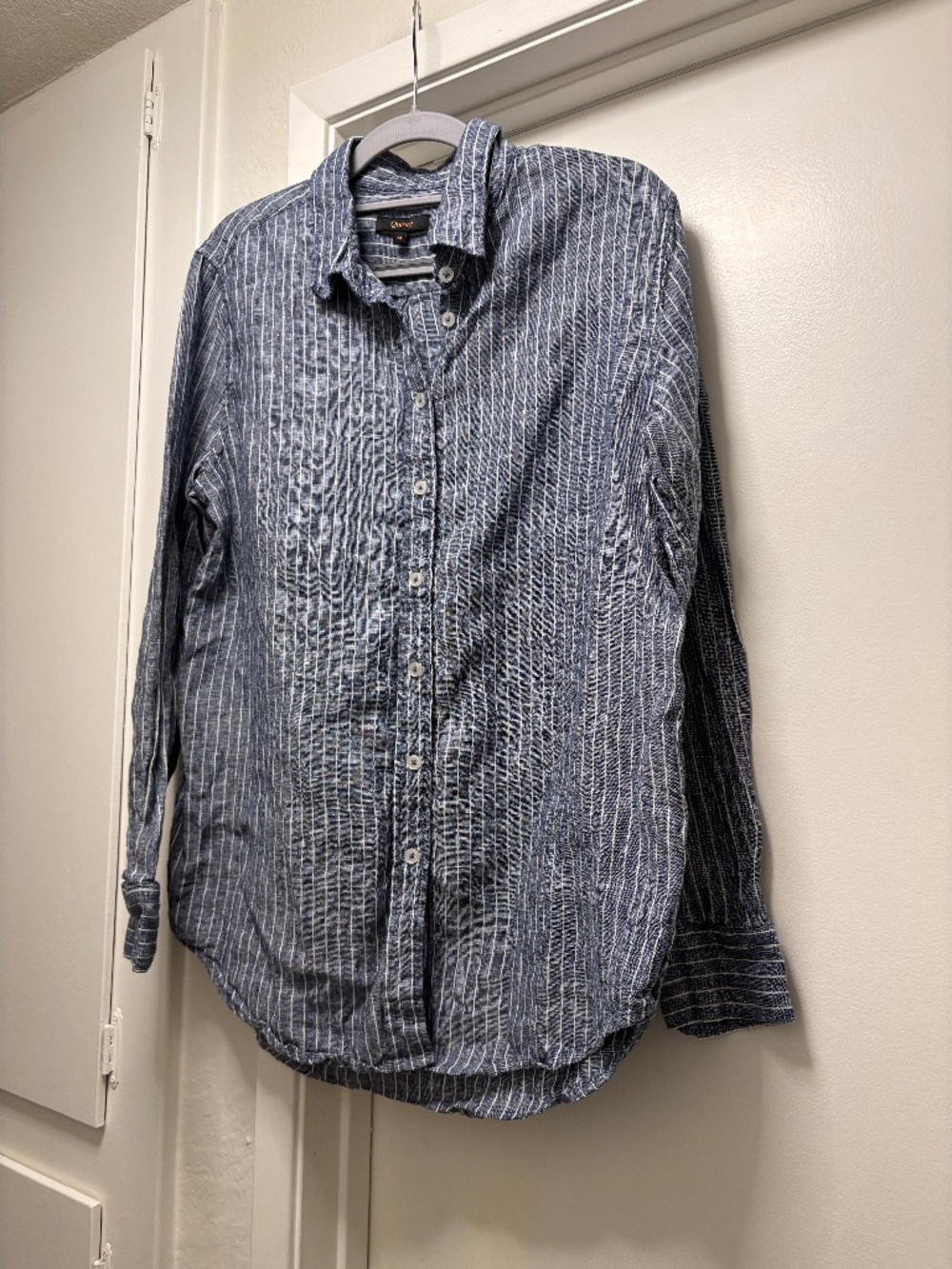 Quince 100% linen striped shirt - size medium